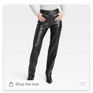 Black StraightLeg Leather Pants